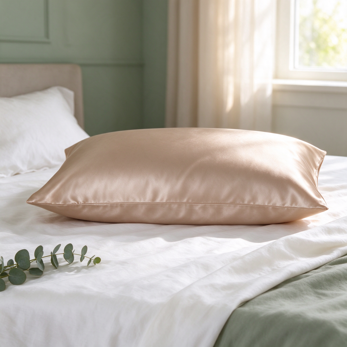 Looth mulberry silk pillowcase in Champagne