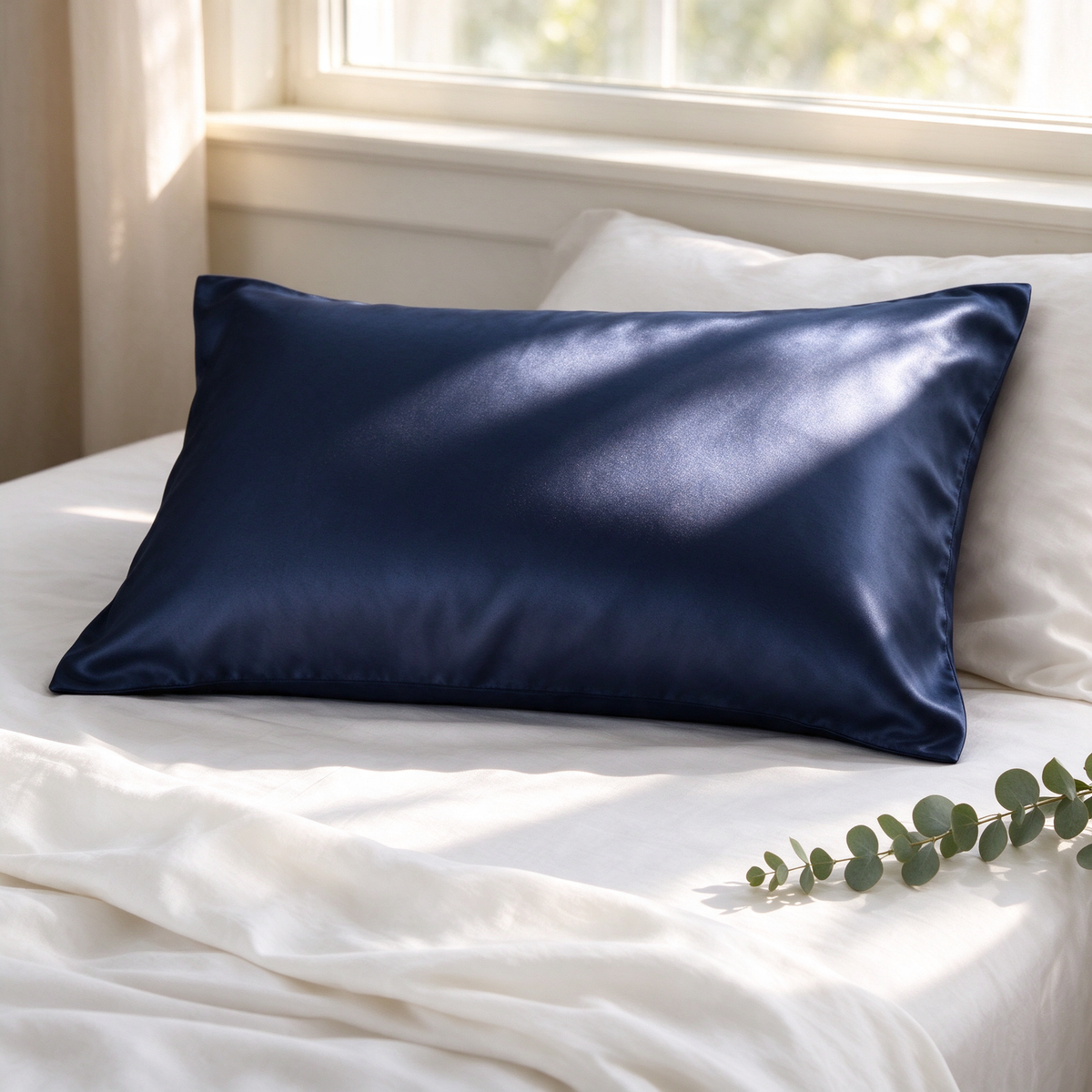 Looth mulberry silk pillowcase in Navy Blue