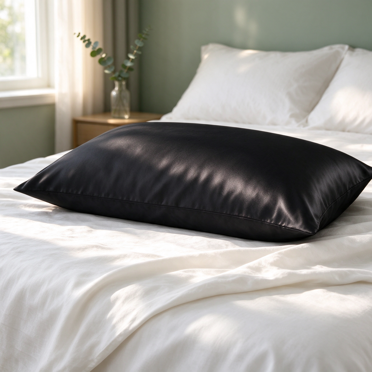 Looth mulberry silk pillowcase in Black