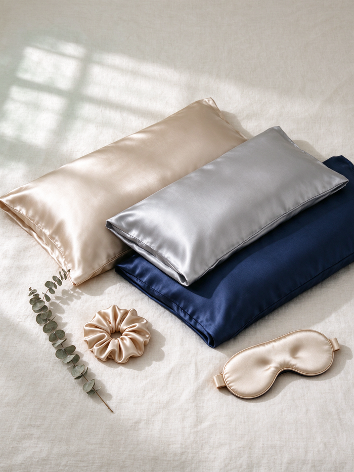 Looth 3-pack: three mulberry silk pillowcases with free silk scrunchie and eye mask