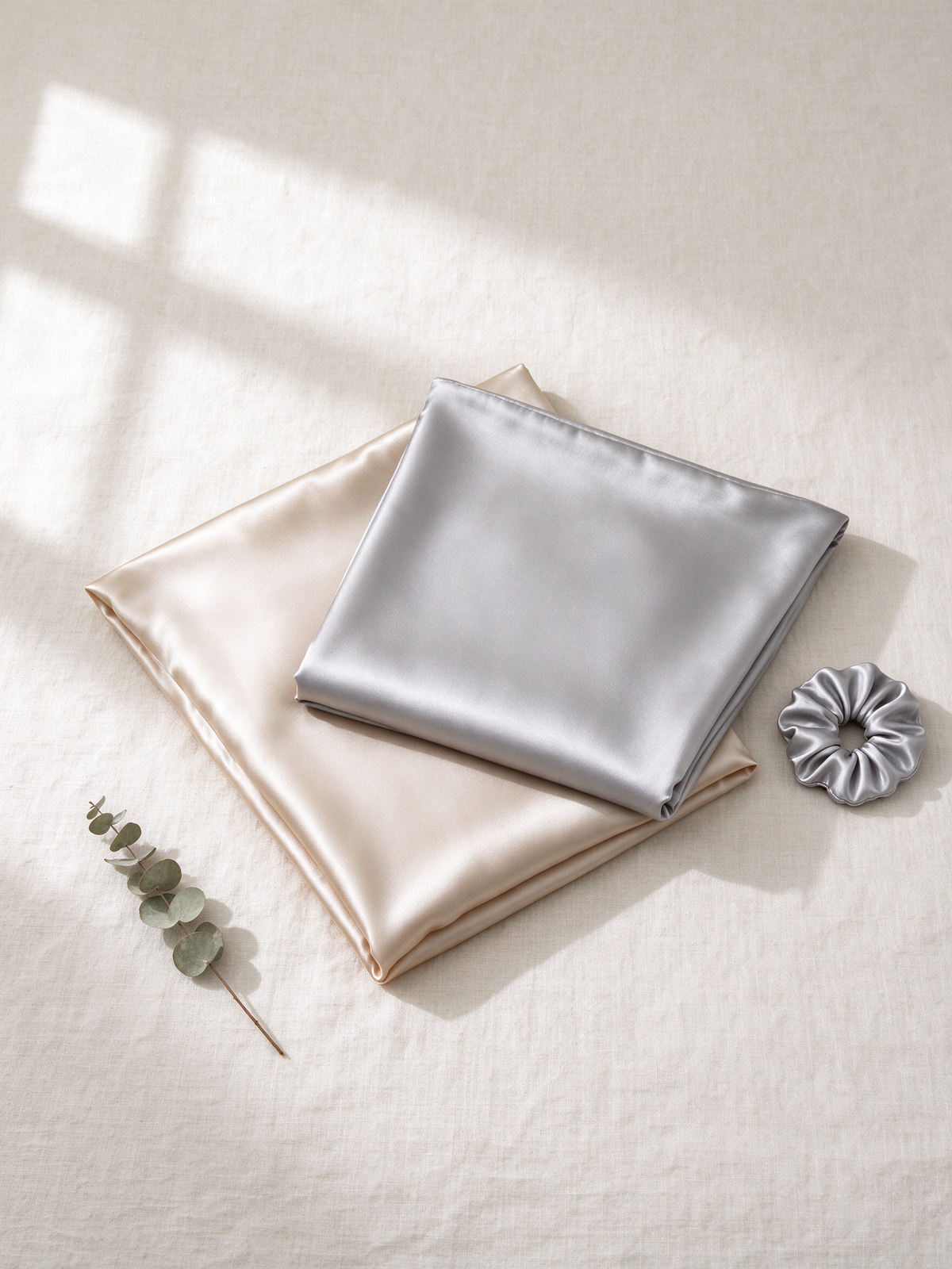 Looth 2-pack: two mulberry silk pillowcases with free silk scrunchie